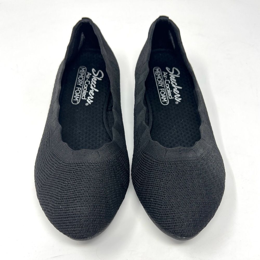 Skechers Cleo 2.0 Love Spell Black Woven Stretch Fit Knit Memory Foam Flats 7.5 - Picture 8 of 8